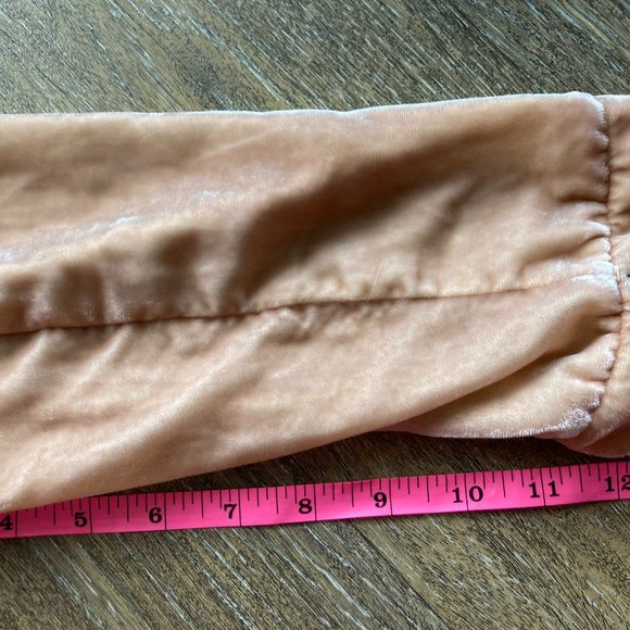 Elevenses Embroidered Peach Velvet Cardigan Size S - Picture 10 of 10
